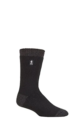 HEAT HOLDERS SOCKSHOP Herren 2.3 TOG Gemustert und schlicht Thermische Socken Packung 1 (39-45, Berlin Ferse & Zehe Schwarz)