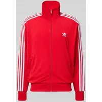 adidas Originals Sweatjacke mit Stehkragen in Rot, Größe S in rot von adidas