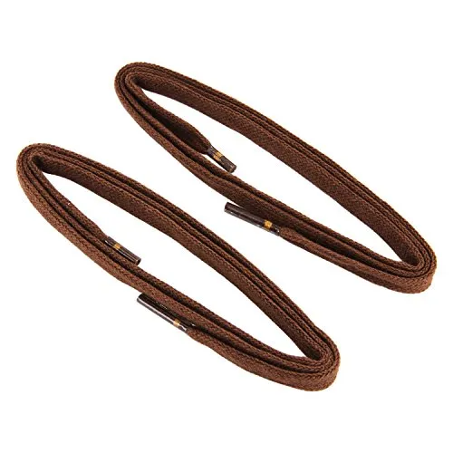 REMA 1 Paar Schnürsenkel - flach - schmal - 5,5 mm Längen (60 cm, Mittelbraun)