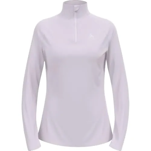 Odlo The Essential Ceramiwarm Mid Layer Half Zip - misty lilac (21091) M - Damen Midlayer und Fleecejacken zum Skifahren, aus recyceltem Material mit hervorragendem Feuchtigkeitsmanagement und reflektierenden Details für optimale Sichtbarkeit bei schlechten Lichtverhältnissen.