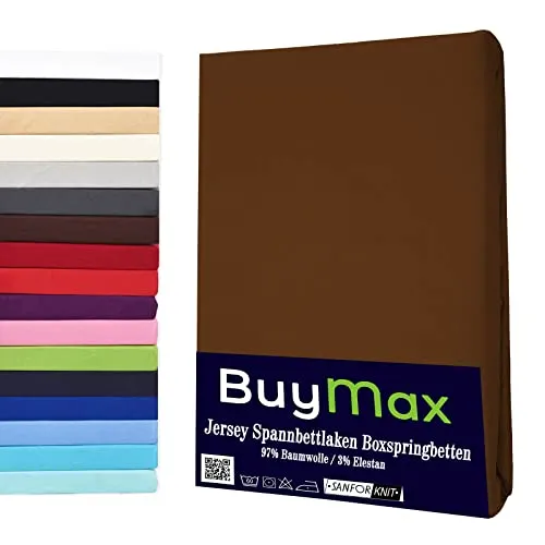 Buymax Spannbettlaken für Boxspringbetten bis 35 cm Höhe in braun von Buymax