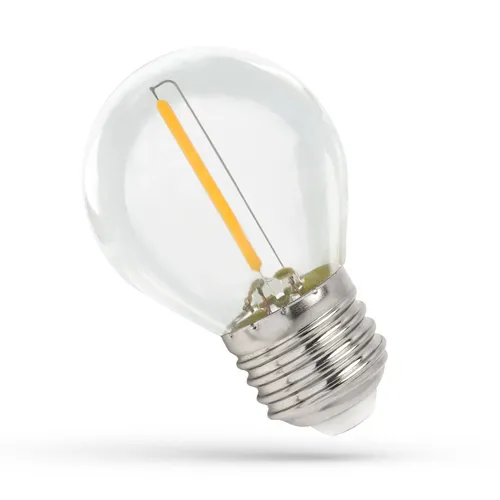 Spectrum LED Leuchtmittel für Weihnachtsbeleuchtung & Lichterketten Filament E27 230V 1W klar 1800K