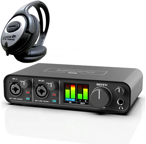 Motu-Audio MOTU M2 USB 2-Kanal Audio-Interface - Audio-Interface mit erstklassiger ESS Sabre32 Ultra DAC-Technologie und 120dB Dynamikbereich. Ideal für professionelle Aufnahmen und Streaming mit latenzfreiem Monitoring.