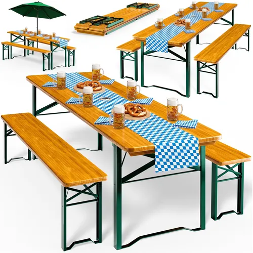 Casaria® 2er Set Bierzeltgarnitur 170cm