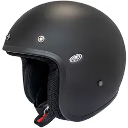 Premier Vintage Classic U9 BM Jethelm, schwarz, Größe XS - Motorradhelm mit Tri-Composite-Schale, atmungsaktivem Innenfutter und integrierter Sonnenblende – ideal für stilbewusste Fahrer.
