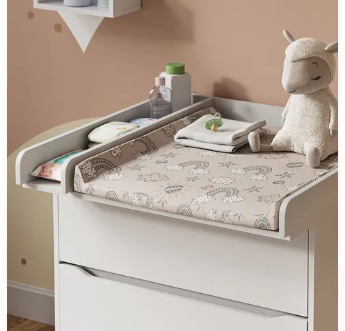 Vicco Wickelaufsatz Wicko, Weiß, 80 x 76 cm - Wickelaufsatz für Wickelkommoden, mit weicher Wickelauflage und leicht zu reinigender Oberfläche für schnellen Einsatz und Komfort für Ihr Baby.