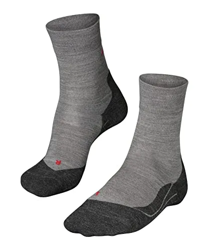 FALKE Damen Laufsocken RU4 Endurance Wool W So Wolle Funktionsmaterial antiblasen 1 Paar, Grau Light Grey Melange 3830, 41-42