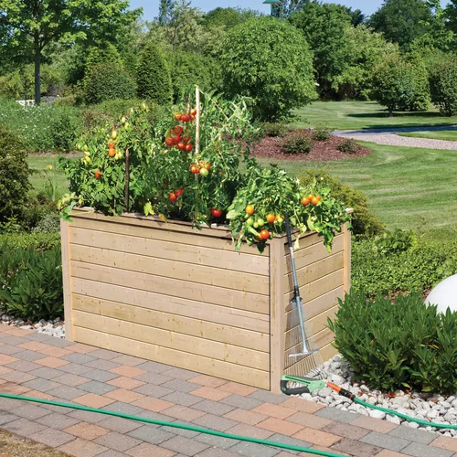 KONIFERA Hochbeet 1, BxTxH: 133x69x82 cm - Ideal für Gartenliebhaber: Dieses Hochbeet aus naturbelassenem Fichtenholz bietet eine angenehme Arbeitshöhe von 80 cm. Mit feuchtigkeitshemmender Folie ausgestattet, sorgt es für optimale Wachstumsbedingungen.