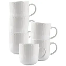 Ritzenhoff & Breker Sofia Kaffeebecher 420 ml 6er Set - Thermobehälter aus edlem Porzellan, spülmaschinenfest und ideal für stilvolle Tischkultur mit modernem Reliefdesign.