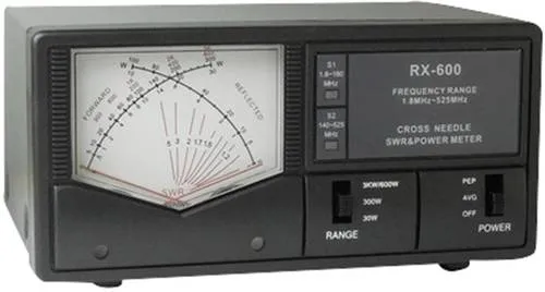MAAS Elektronik SWR-Meter RX-600 1198 - Funkgeräte: Präzises Stehwellen- und Leistungsmessgerät mit Kreuzzeigerinstrument für exakte Messungen und zwei getrennten Ein- & Ausgängen.