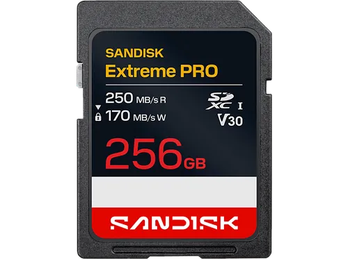 SANDISK Extreme Pro SDXC 256GB - Hochgeschwindigkeits-Speicherkarte - SANDISK Extreme Pro SDXC 256GB bietet blitzschnelle Übertragungsraten, ideal für professionelle Foto- und Videoaufnahmen. Verlassen Sie sich auf hohe Leistung und Zuverlässigkeit für kreative Projekte!