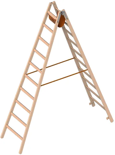 Layher 1038 Holzstehleiter 2x10 Sprossen von Layher