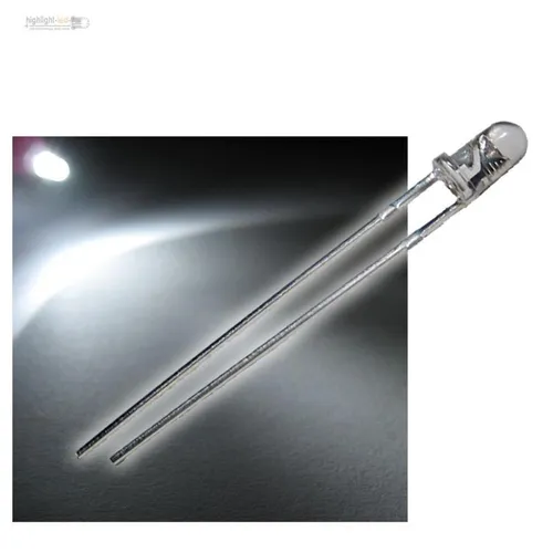 LEDs 3mm weiß wasserklar WTN-3-10000pw weiße LED white blanch bianco wit kalt 50