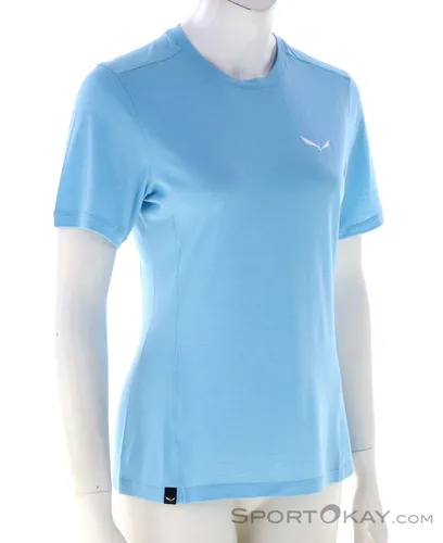 Salewa Puez Dry Damen T-Shirt - Hellblau - Größe 40 - Trainingsbekleidung für Damen, schnelltrocknendes Material für optimalen Komfort beim Sport.