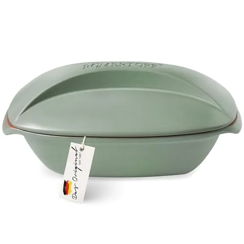 Römertopf Bräter CULINARIO für 4 Personen - 3 Liter Keramik Schmortopf mit Deckel, für Braten, Schmoren und Dampfgaren, gesund und fettfrei kochen