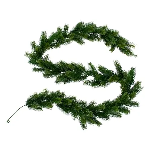 Weihnachtsgirlande aus Kunsttanne in grün - 160 cm - Deko Girlande aus Edeltanne für Außen und Innen - Kunst Tanne für Weihnachten Advent Winter