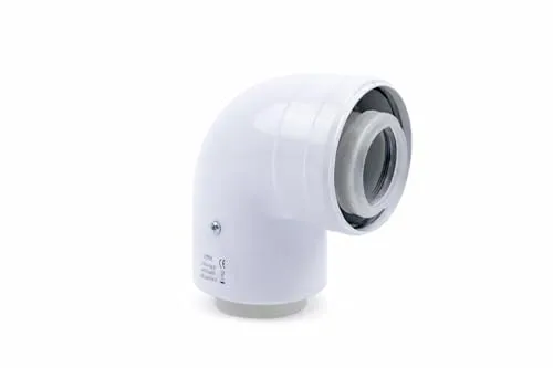 Uzman Ofenrohr Abgasrohr 90° Bogen Ø 60/100 mm - Ofenrohre - 90° Bogen aus hochwertigem Aluminium und Kunststoffen, ideal für effiziente Abgasführung. Sicherheitshinweis: Montage nur durch Fachkräfte!