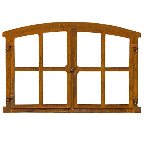 Aubaho Dekoobjekt Stallfenster - Antikes Scheunenfenster aus Eisen, 74cm - Deko-Objekte: Wunderschönes, vielseitig einsetzbares Scheunenfenster aus Gusseisen, das geöffnet werden kann. Ideal für kreative Dekoration in Scheunen, Gartenhütten oder als einzigartiger Blickfang.