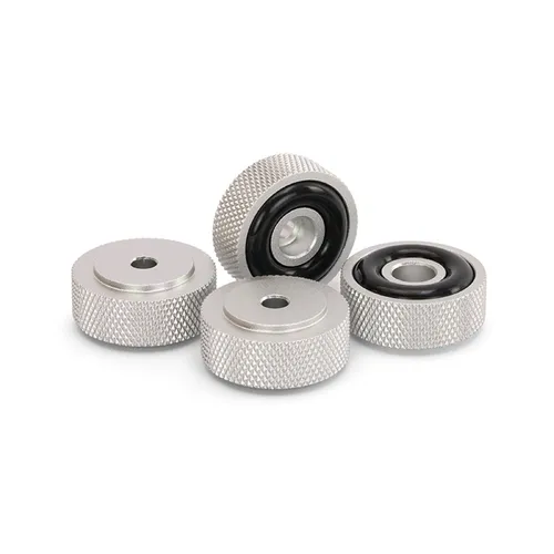 Dynavox Gerätefüsse Mini aus Aluminium - 4er-Set für HiFi Geräte, effektive Entkopplung und minimiert Vibrationen