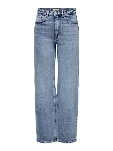 ONLY Damen High Waist Jeans ONLJUICY - High Waist Stretch Denim Schlaghose in Blau, 5-Pocket Wide Leg, unterstützt die Better Cotton Initiative für nachhaltige Mode.