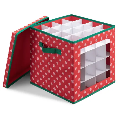 Aufbewahrungsbox für Weihnachtskugeln - 64 Christbaumkugeln sicher verstauen - Praktische Sortierbox für 64 Christbaumkugeln, aus robustem Polypropylen und ideal für die sichere Aufbewahrung Ihrer Weihnachtsdekoration.