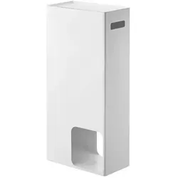 Yamazaki 3455 TOWER Toilettenpapierspender - Minimalistischer Toilettenpapierhalter aus Stahl mit Platz für bis zu 8 Rollen. Praktischer abnehmbarer Deckel und integrierter Griff für einfachen Transport.