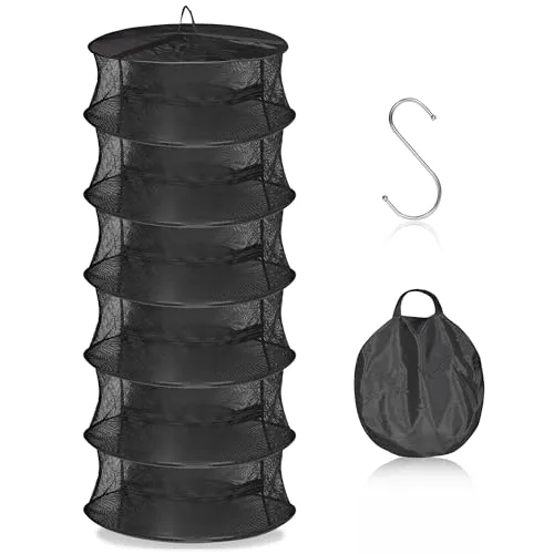 Hochwertiges Trockennetz für Kräuter – Trocknungssystem mit Reißverschluss für Grow Zelt oder Gewächshaus – Atmungsaktives, Strapazierfähiges Material – Netz für Ernte und Kräutertrocknung (6-Lagiges)