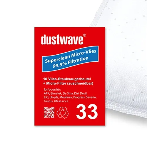 Sparpack - 10 Staubfilterbeutel | Filtertüten passend für Clatronic - BS 1311 / BS1311 Staubsauger - dustwave® Markenstaubbeutel / Made in Germany + inkl. Microfilter