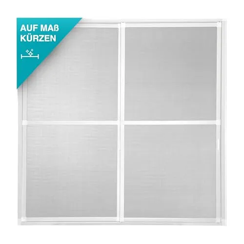 APANA Fliegengitter Schiebetür 240x240 cm – weiß, Insektenschutz ohne Bohren – zuschneidbares Türsystem mit Aluminiumrahmen & Fiberglasgewebe – für Balkon-, Terrassen- & Doppeltüren