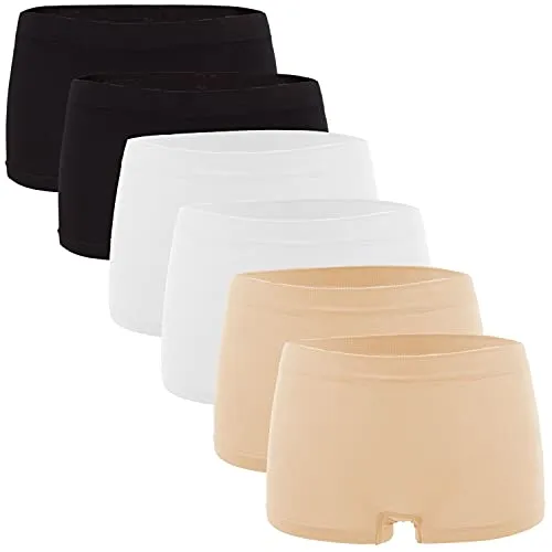 Fabio Farini Damen Panties 6er Pack - Seamless Hipsters - Funktionsunterwäsche - Nahtlose Panties aus weichem Microfaser-Gewebe für optimalen Komfort und Elastizität, ideal für den Alltag.