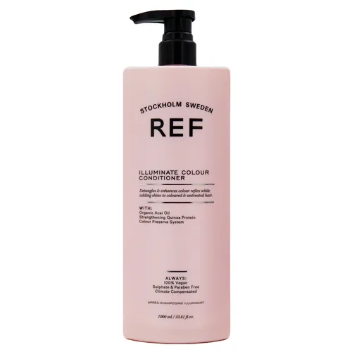 REF Illuminate Colour Conditioner 1000 ml - Haarspülung für gefärbtes Haar, schützt die Farbe vor dem Verblassen und verleiht strahlenden Glanz dank Quinoa-Protein und Sonnenblumenkern-Extrakt.