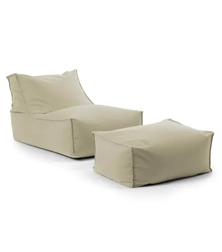 mokebo Outdoor Sitzsack und Pouf Der Sundowner Bean Bag - Gartenstühle - Kompakt, komfortabel und wasserabweisend, ideal für drinnen und draußen. Made in Germany aus hochwertigen Stoffen, perfekt für Relaxen auf Terrasse, Balkon oder im Garten.
