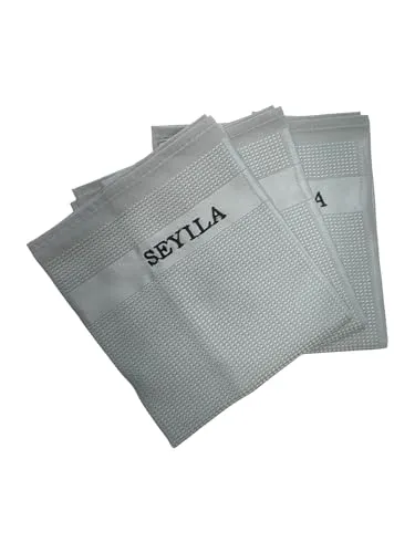 Original Seyila Hochsaugfähige Reinigungstücher 3 er Set/Streifenfreie Reinigung für Fenster,Auto, Küche, Bad und mehr – Putztuch – Zaubertuch - Geschirrtuch 40x60 cm aus Mikrofaser hellgrau