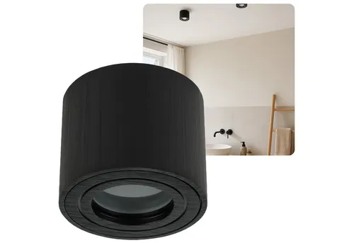 Sweet LED Aufbauleuchte flach schwarz Deckenspots Aluminium IP44 für Bad & Küche, ohne Leuchtmittel, Aufbaustrahler LED, Aufbauspot, Deckenstrahler