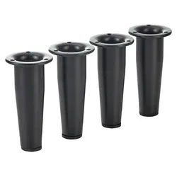 SOTECH Möbelfuß FOX-TROT 80 mm schwarz matt – Sockelfuß Stahl (4 Stück) - Schwarz