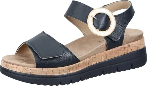 Comfortabel Damen 710207-01 Sandale, 41 EU Weit - Wanderschuhe mit Klettverschluss für schnelles An- und Ausziehen, aus echtem Leder mit herausnehmbarer gepolsterter Decksohle für optimalen Komfort.