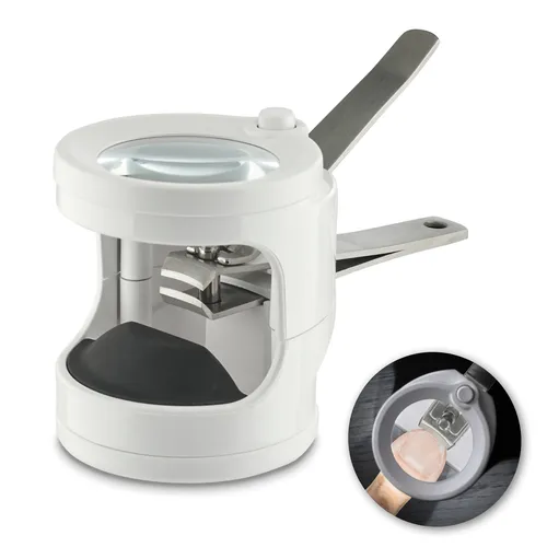 FALINGO Nagelknipser mit Lupe 3,5 fache Vergrößerung LED-Licht Beleuchtung