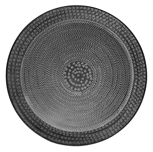 Dekotablett CARISTAS, Schwarz, Ø 48 cm - Dekotablett für Indoor-Anlässe wie Geburtstage und Hochzeiten, stilvolles schwarzes Metall mit einem Durchmesser von 48 cm – ideal für kreative Deko-Ideen.