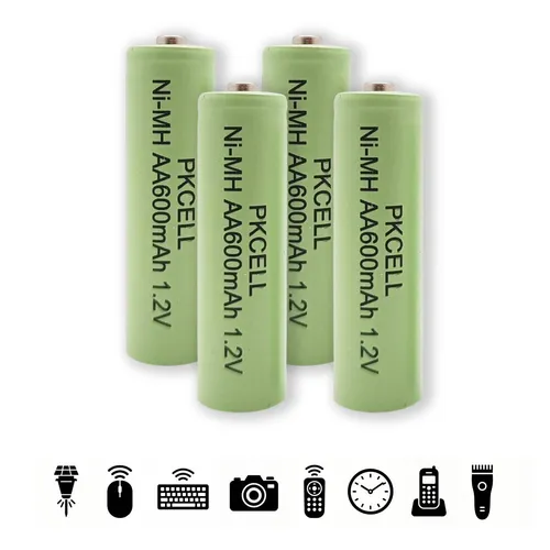 AA Mignon Akku Ni-MH 1,2V 600mAh HR6 Solarleuchten, Haartrimmer, Rasierer 4 x