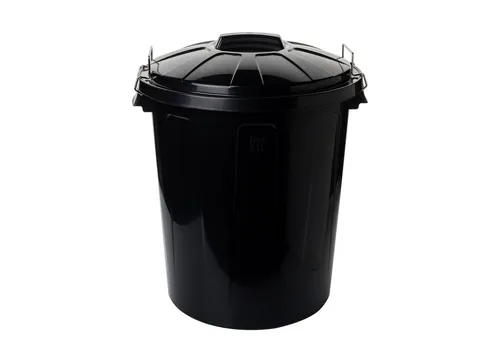 Centi Mülleimer Robuste Mülltonne mit Deckel 75L schwarz