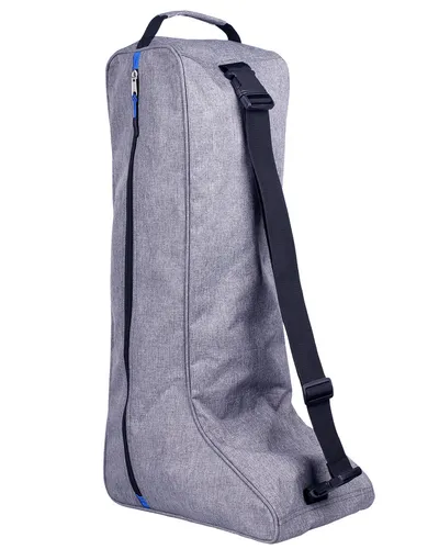 QHP Stiefeltasche - Grau - Onesize - Praktische Stiefeltasche für Reitstiefel mit Trennwand und belüftetem Netzeinsatz. Ideal für sicheren Transport und Aufbewahrung.