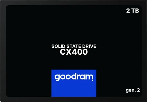 GoodRam SSDPR-CX400-02T-G2 2 TB SSD - Festplatte für Desktop-PCs mit 2 TB Speicher, 3D NAND-Technologie und hohen Übertragungsgeschwindigkeiten von bis zu 550 MB/s für schnelle Datenzugriffe.