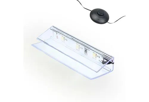 kalb LED Glaskantenbeleuchtung LED Glaskantenbeleuchtung Clip Set 3000K/5000K Transparent Plug & Play, 1er Set kaltweiß