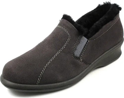 Rohde Womens Farun Slippers - Bequeme Hausschuhe in Graphite - Damen-Hausschuhe mit weichem Lammfellfutter und Schurwollbrandsohle für optimalen Komfort und Wärme.