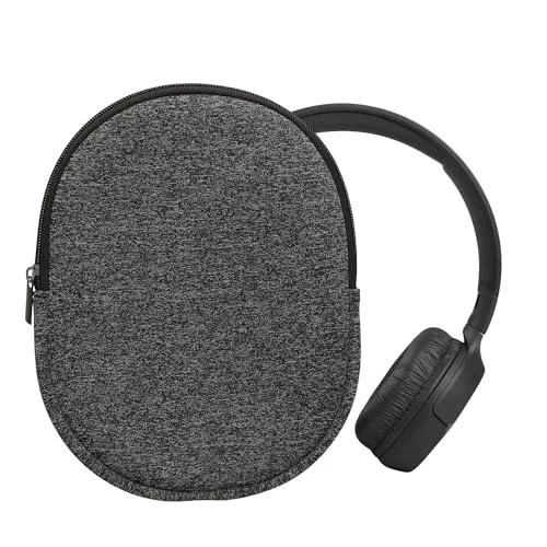 kwmobile Hülle kompatibel mit JBL Tune 600 / 500BT / 510BT / 450 Neopren Tasche - Case für Headset aus robustem Neopren Stoff - Anthrazit Weiß