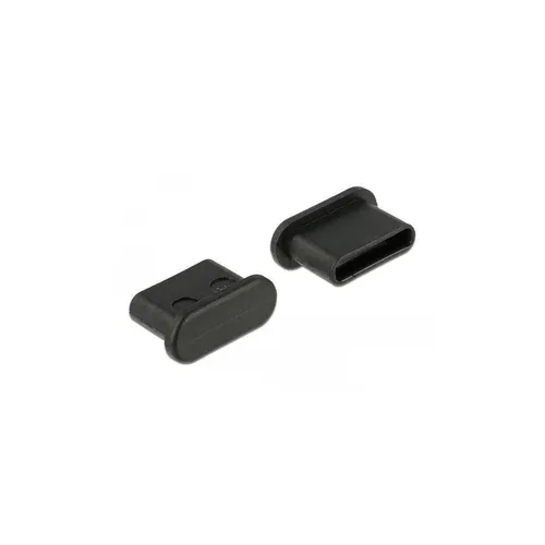 Delock Staubschutz für USB Type-C Buchse - 10 Stück, schwarz, schützt effektiv vor Staub und Schmutz
