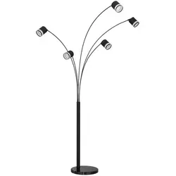 LUCERO Stehleuchte 5-flammig schwarz opal, dimmbar - Moderne Stehleuchte mit 5 GX53 LED, dimmbar für individuelle Lichtstimmung. Ideal für große Räume mit elegantem Design und angenehmem Licht bei 3000K.
