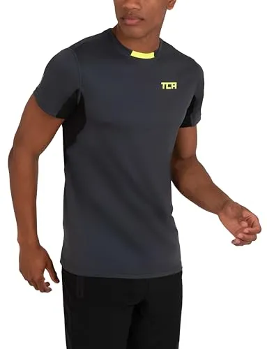 TCA Sportbekleidung Activewear für Herren - Männer Sportshirt Kurzarm - atmungsaktives Funktionsshirt für Herren - Männer Laufshirt & Atomic Sport Shirt - Quickdry Gym Shirt - Dunkelgrau, M