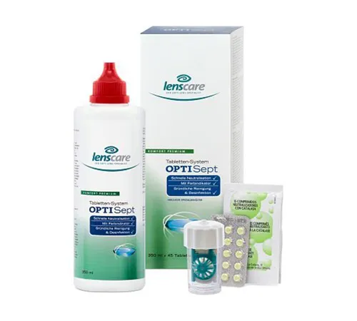 Small Supplier Contact Lenses Lenscare® Optisept 350ml 45 Tabs 1 Behälter 8431306079513