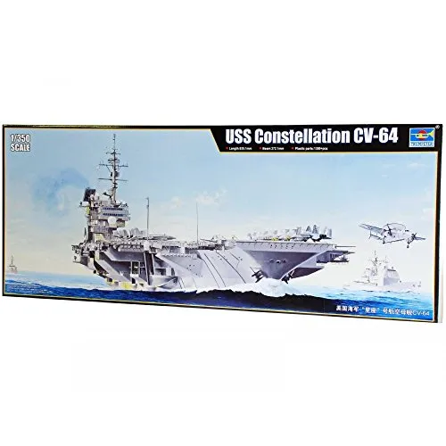 Trumpeter 1/350 CV-64 USS Constellation Modell - Wasserfahrzeug-Modellbausätze, detailgetreues Plastikmodell des legendären Flugzeugträgers für Sammler und Modellbau-Enthusiasten.